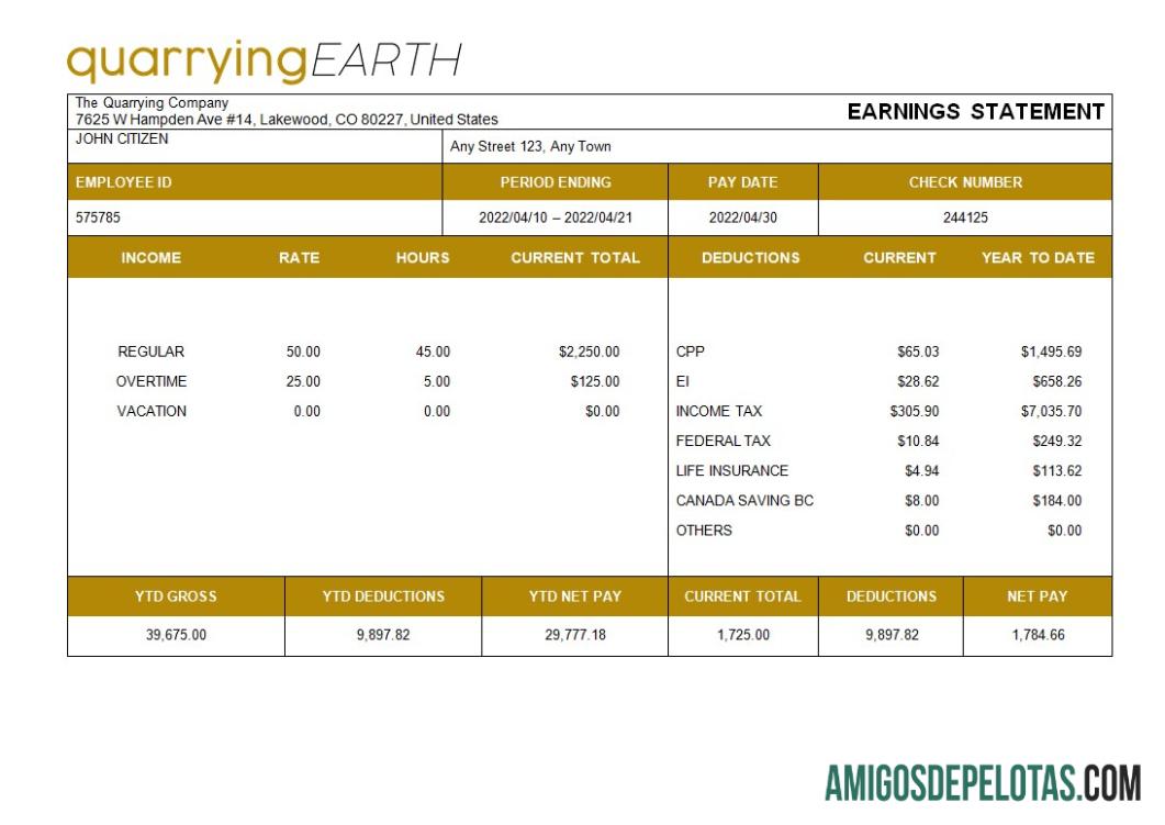 Realista Modelo de contracheque totalmente editável para empresa de pedreiras em formatos Word e PDF
